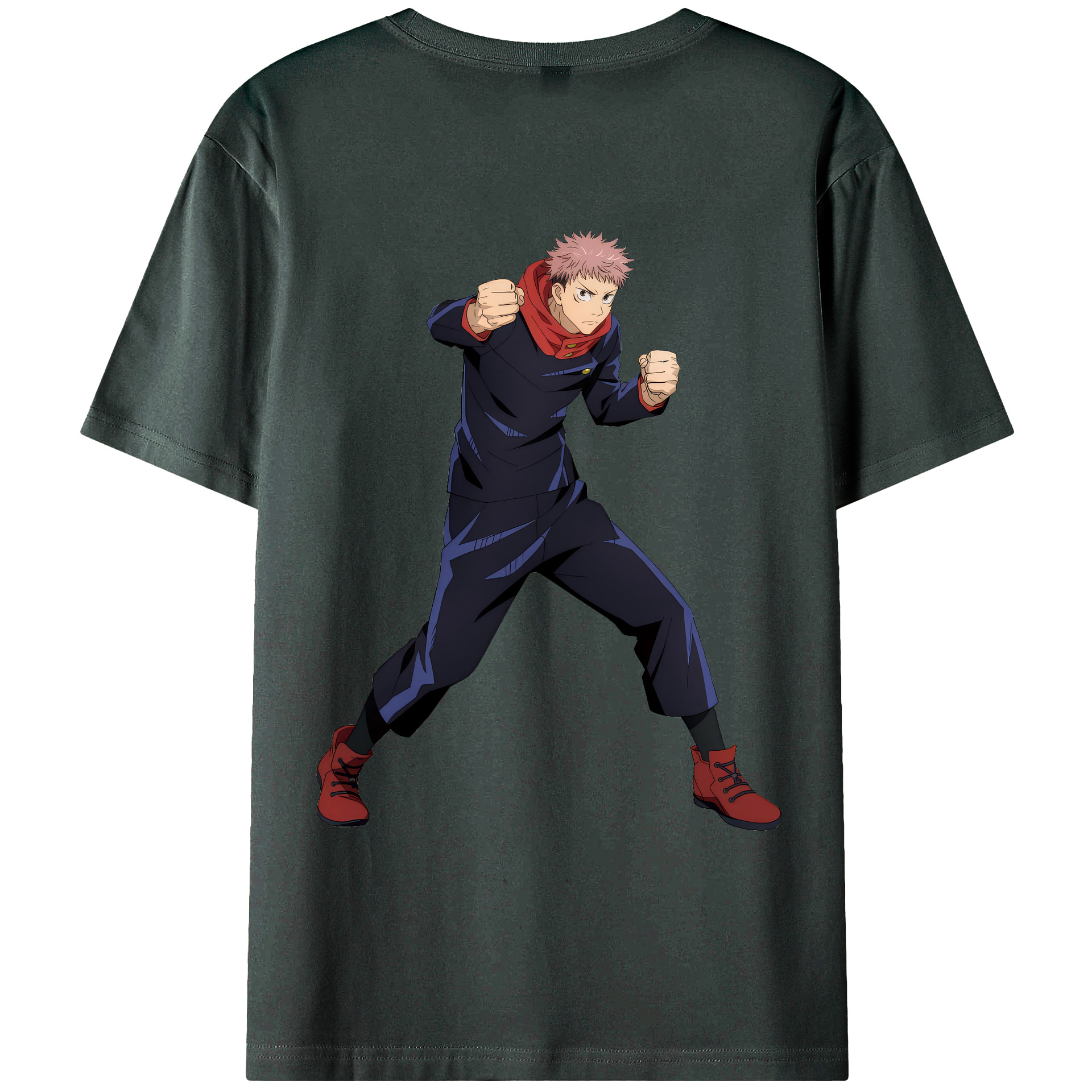 （画像用） 呪術廻戦 Jujutsu Kaisen 綿100％ メンズ半袖Tシャツ（バックプリント） 通気性